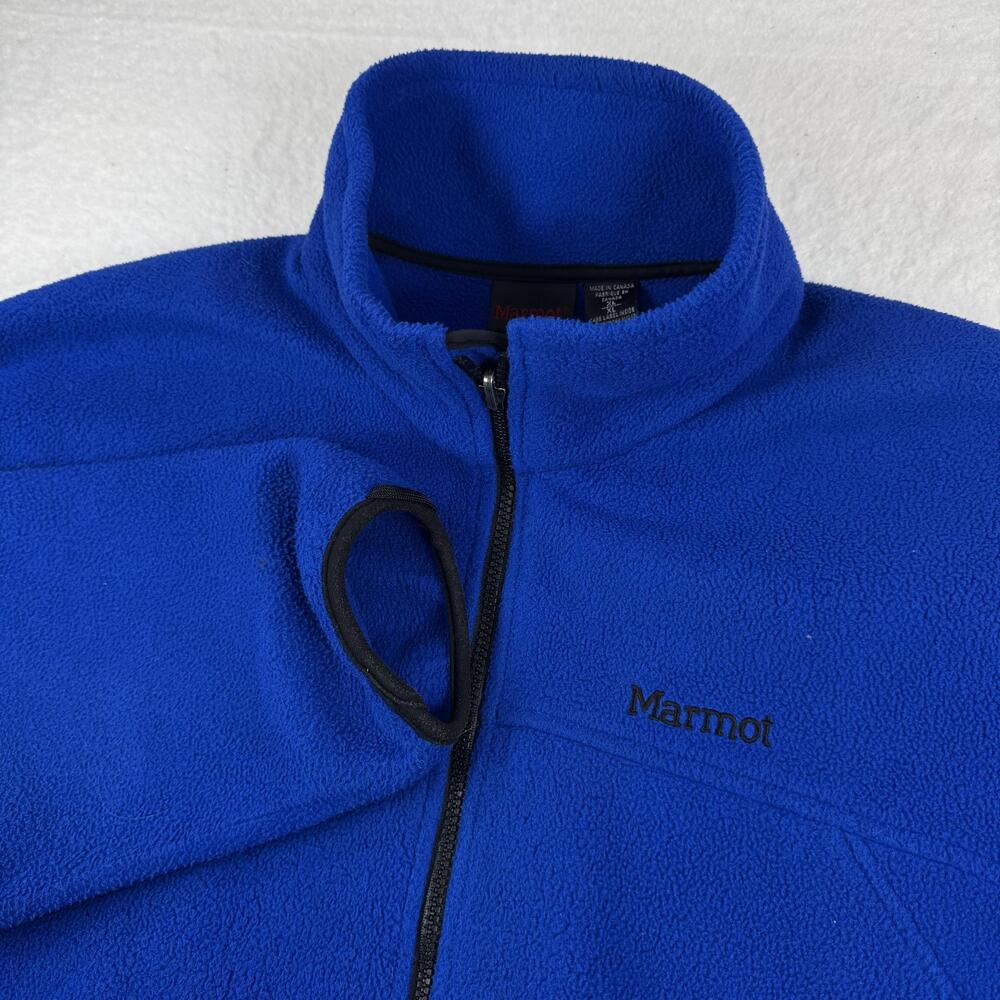 Marmot Jacket Mens Size XL Blue Fleece Full Zip Stand Collar Hiking Outdoor
